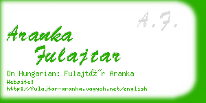 aranka fulajtar business card